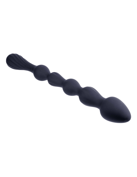 NMC 10.5 INCH RIBBED SILICONE ANAL BALL BEADS BLACK